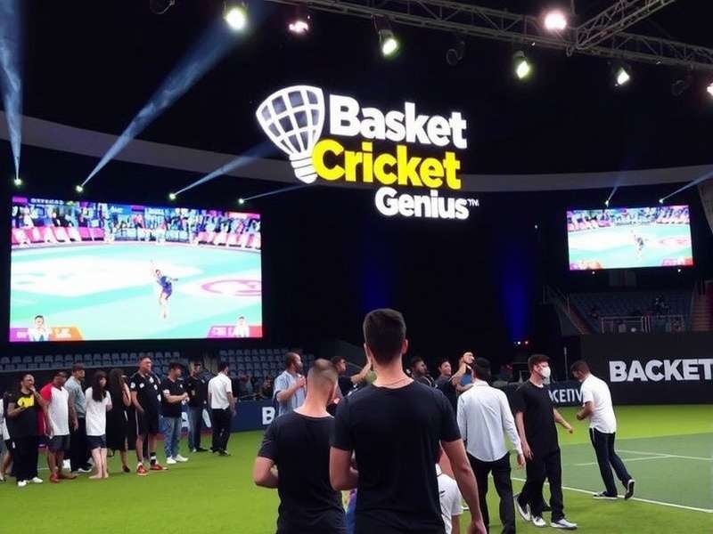 Basket Cricket Genius tournament in Mumbai with players competing on big screens